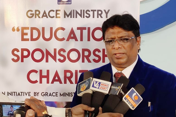 Grace Ministry, Bro Andrew Richard contributed 50 poor students free education scholarship at its centre on account of Christmas season in Mangalore here on Dec 15th, Sunday, 2019. 